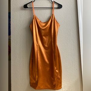 Rust orange mini dress